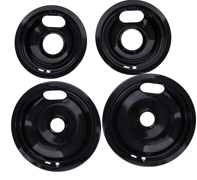 Kitchen Basics 101 Made in the USA, Porcelain Drip Pan Set Replacement for Whirlpool Amana Maytag W10288051 : 2 ea 6â€ 93169204b and 8" 93169205b, AP4507828,1874987, 4396070, 4396072, AH2377787 - Image 1