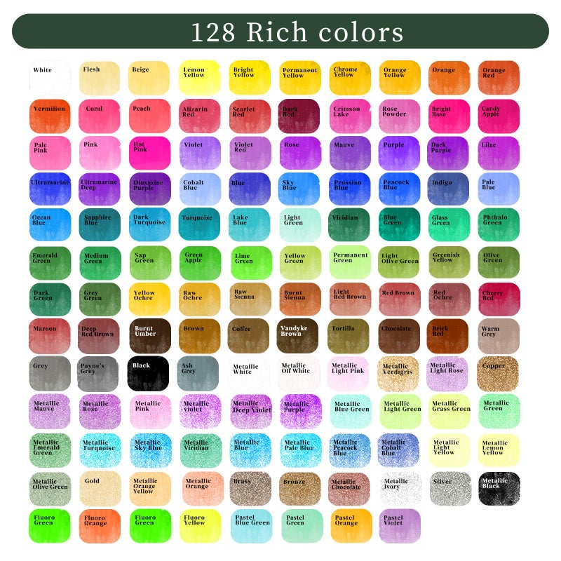 Artecho Watercolor Paint Set 128 Colors, Water Colors Paint Adult Set with Watercolor Papers and Brushes, Perfect Watercolor Kit for Beginners & Professionals - Image 2