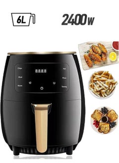 Generic Electric 6L Air Fryers Oilless Cooker with 10 Presets Digital LCD Touch Screen, Nonstick Baker 2400W (Black-6L)  - Image 1