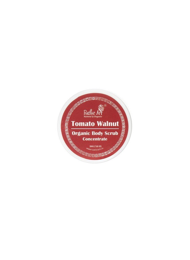 Rustic Art - Tomato Walnut Body Scrub Organic Concentrate | For Soft, Supple & Glowing Skin | Removes Tan, Ingrown Hair & Dead Skin | Foaming Scrub | For Women & Men | (200G) - Image 1