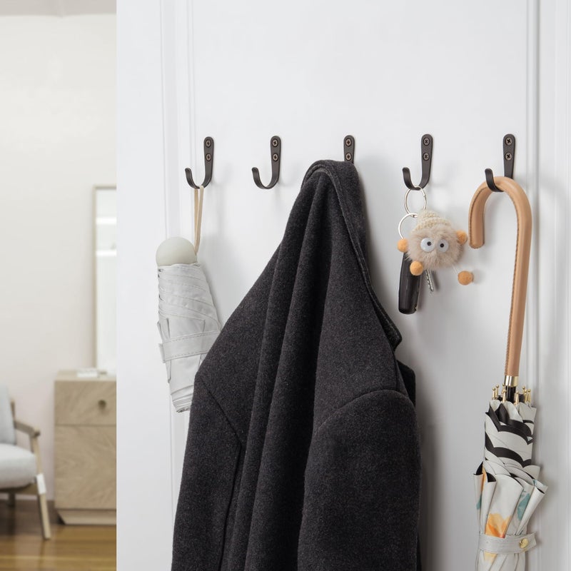 jockcaras 20Pcs Wall Hooks for Bathroom, Kitchen, Closet, and Garage - Black Metal Hooks for Hanging Coats, Towels, Hats, Keys, Bags, and Coffee Cups - Holds Up to 40 lbs - Image 4