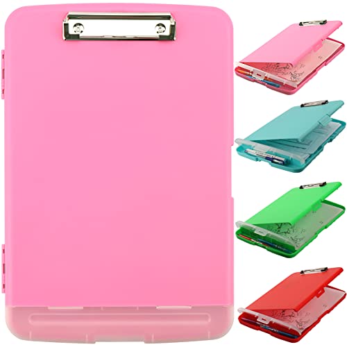 SFLHHDM Plastic Clipboard with Storage, High Capacity Clip Boards 8.5x11 with Storage, Heavy Duty Nursing Clipboard Folder, Clipboards Cute, Letter A4 Size Clipboards with Storage for Teachers, Nurse - Image 1