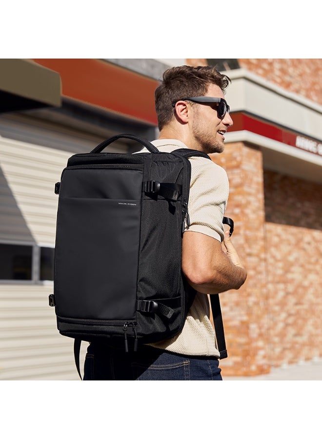 Mark Ryden MR8288 Travel Backpack 38L, Wide-Opening Design, Waterproof Oxford Fabric, Laptop & iPad Pockets, RFID Anti-Theft Strap, Side Access Zipper, Breathable Back Support, Stretch Side Pockets – Black - Image 2
