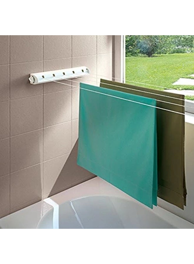 Portable Clothes Dryer with 5 Retractable Ropes & 4 Wall Holders – Space-Saving Indoor/Outdoor Drying Rack – White  - Image 2