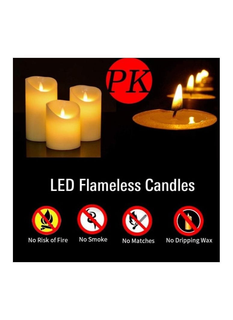 LED Flameless Candles 4 5 6 Real Wax Battery Candle Pillars 10 Key Remote Control with 24 Hour Timer Function Ivory