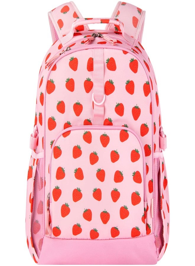 Choco Mocha 17inch Elementary School Backpack for Kids, Strawberry Red, 17 inch, Modern, Minimalist - Image 1