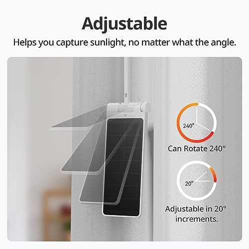 SwitchBot Solar Panel Charger for Curtain 3 - Performance Upgrade, Easy to Use, Support Low Light Charging, Smart Solar Panel for SwitchBot Curtain 3 Rod/U Rail, Non-Stop Solar Power Supply - Image 4