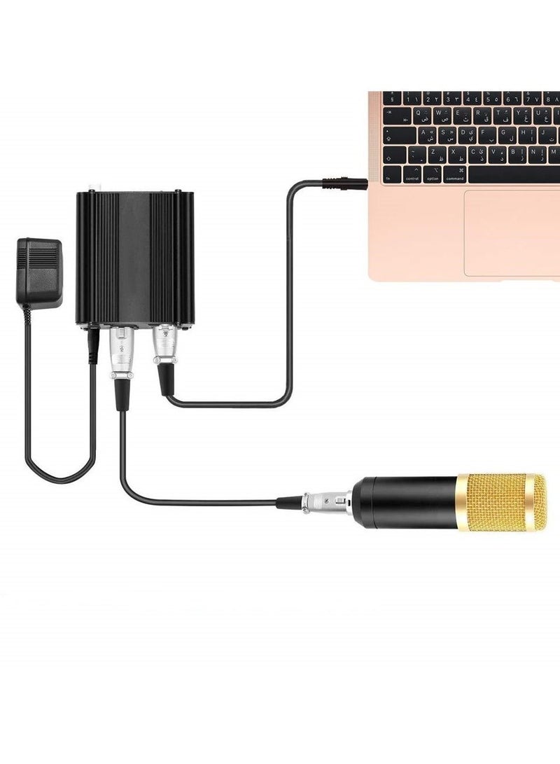 1-channel 48V phantom power supply with adapter for any condenser microphone music recording equipment - Image 5