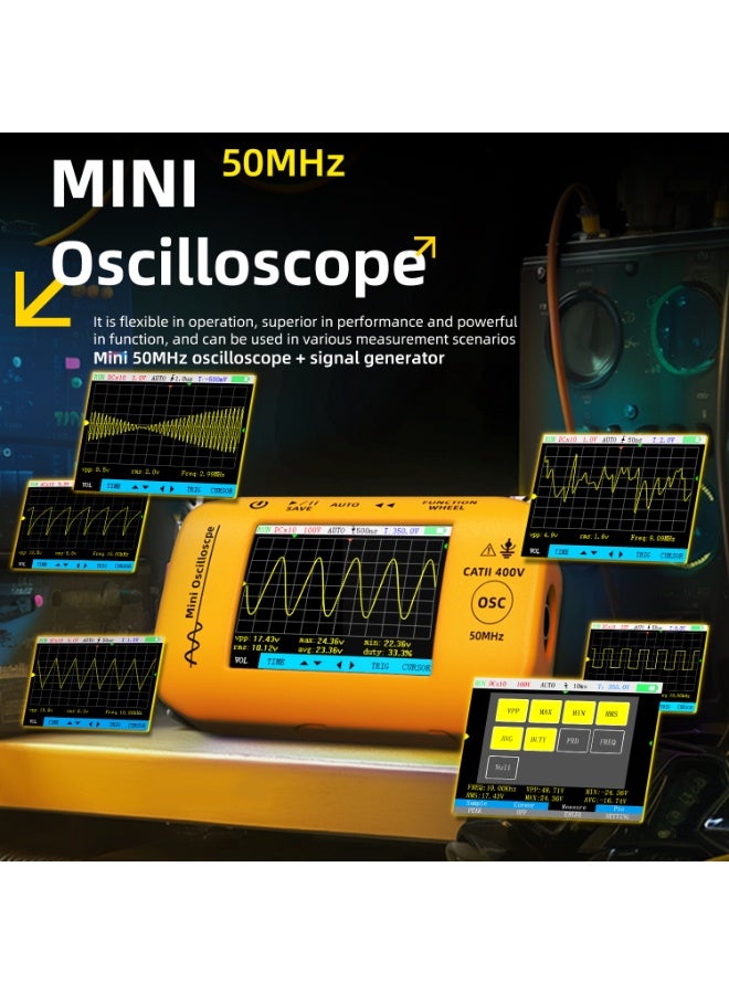 BSIDE OT4 Mini Digital Handheld Oscilloscope 50MHz Bandwidth 200MSa/s Sample Rate Smart Tester for experiments - Image 2