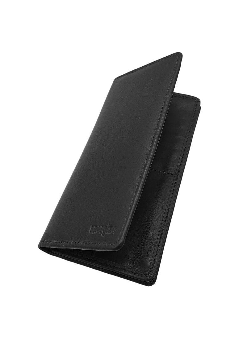 Energize Long Genuine Leather Wallet for Men, Premium Leather Material with Versatile Compartment, Ideal for Traveling & Daily Use, Perfect Gift for Any Occasion- Black - Image 3