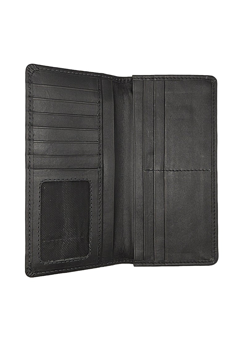 Energize Long Genuine Leather Wallet for Men, Premium Leather Material with Versatile Compartment, Ideal for Traveling & Daily Use, Perfect Gift for Any Occasion- Black - Image 2