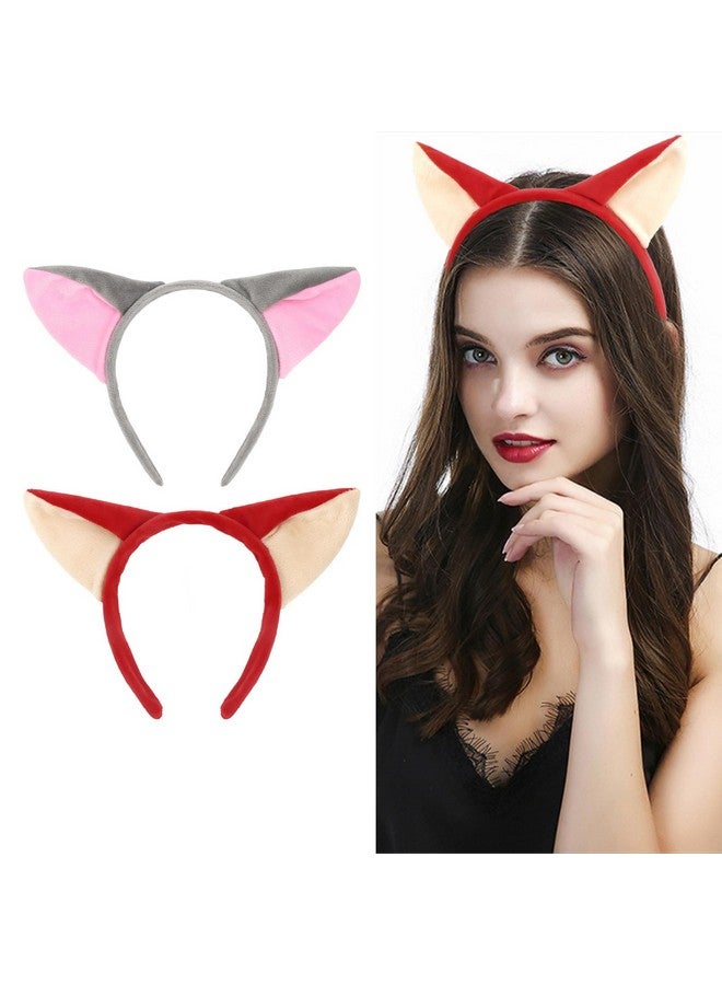 AMCAMI Fox Ears Headband 2 PCS Christmas Animal Ears Headband Fox Ears Festival Theme Party Headbands - Image 1