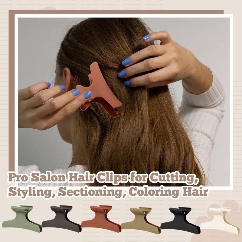Batiyeer 12 Pcs Butterfly Hair Clips for Styling Sectioning Hair Clips for Women Butterfly Clamps Non Slip Claw Salon Section for Cutting Styling Coloring Thick Thin(Morandi Color) - Image 4