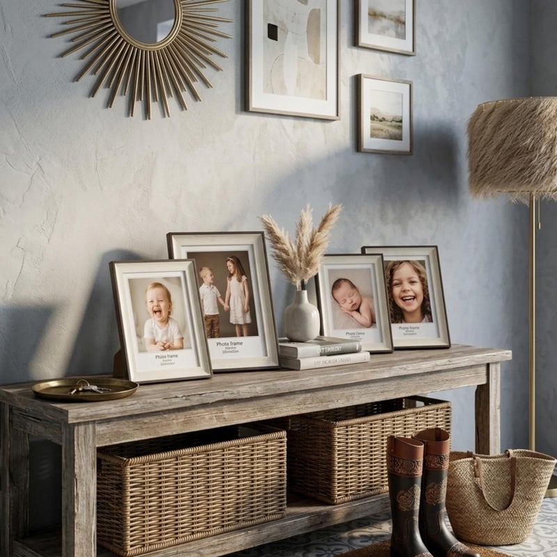 20x25 Wood Frame Brown, Rustic Natural Wooden 25x20in Poster Picture Frame, Distressed 20 x 25inch Woodgrain Gallery Photo Frame with HD Plexiglass, Horizontal Vertical Wall Mounting Display 1pcs - Image 3