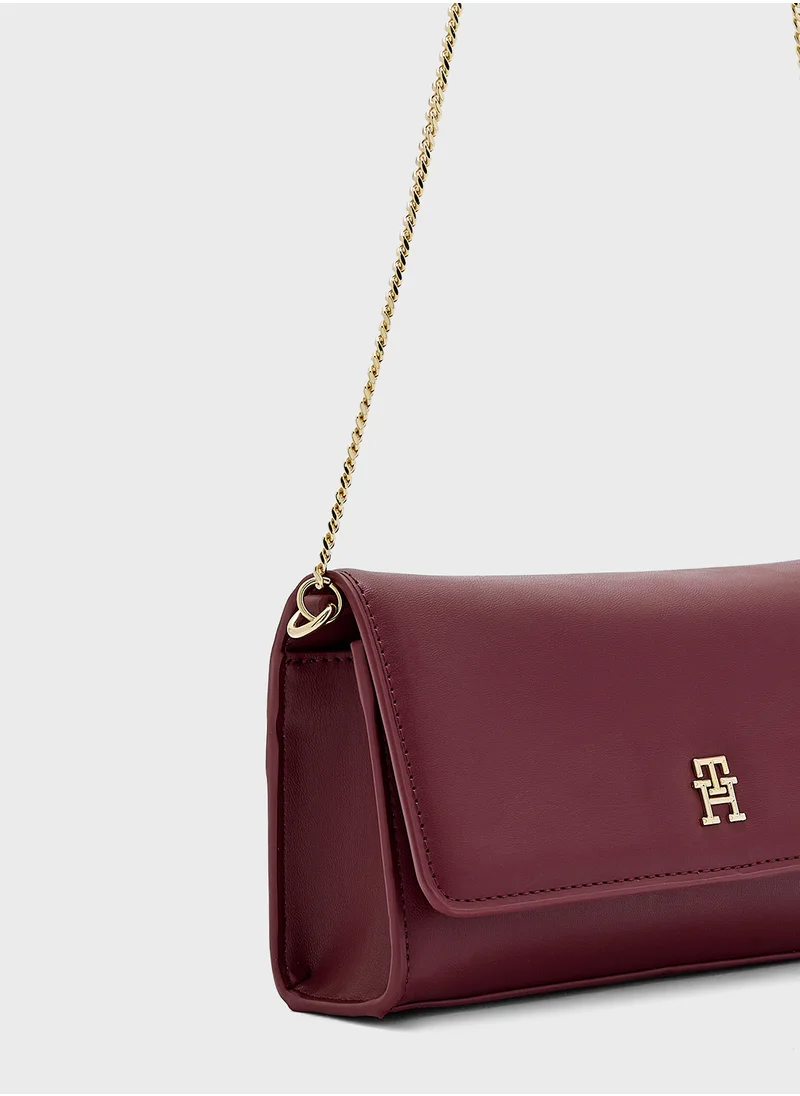 TOMMY HILFIGER Logo Detail Flap Over Clutche