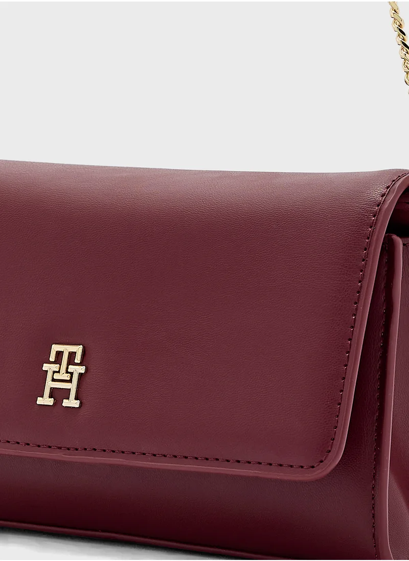 TOMMY HILFIGER Logo Detail Flap Over Clutche