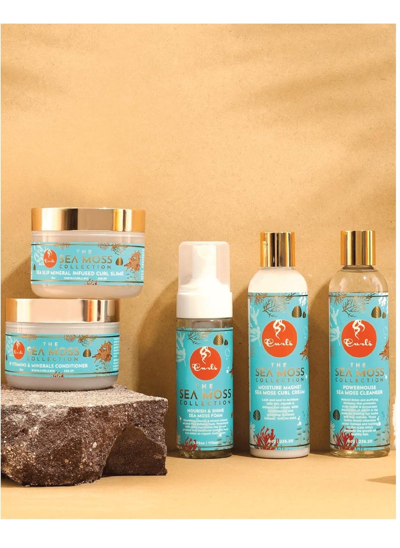 Curls Curls Sea Moss Nourish & Shine Foam - Nourishing, Alcohol-Free Hair Mousse - Vitamin and Mineral Infused - Lightweight, Sculpted, Glossy & Voluminous Finish - For All Types 5.75oz  - Image 2