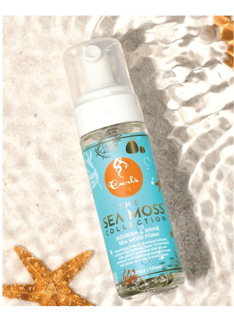 Curls Curls Sea Moss Nourish & Shine Foam - Nourishing, Alcohol-Free Hair Mousse - Vitamin and Mineral Infused - Lightweight, Sculpted, Glossy & Voluminous Finish - For All Types 5.75oz  - Image 3