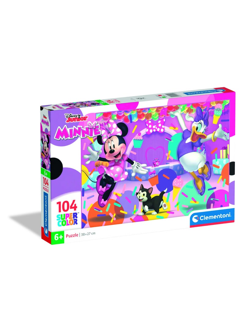 Clementoni Puzzle Minnie Mouse Party Time 104-Pieces | Jigsaw Puzzle | Children's Puzzle | Preschool Learning Toys | Develops Problem Solving Skills | Made in Italy - Image 1
