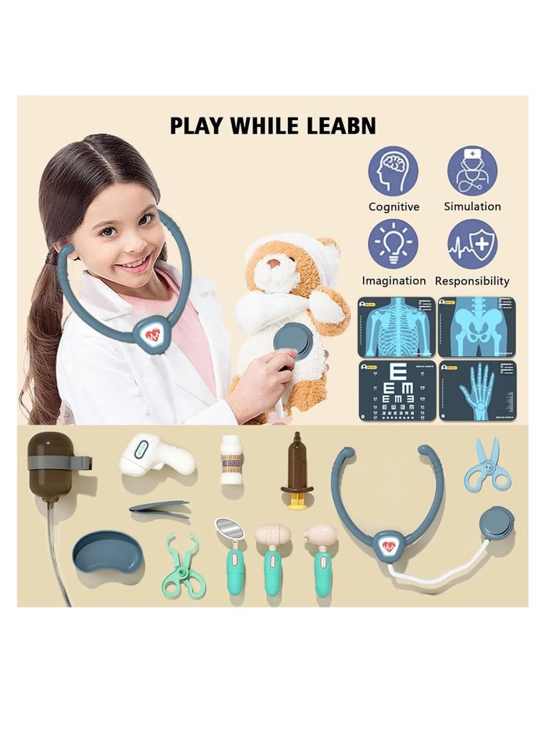 UKR - UKR Kids Doctor Cart Playset with X-Ray Machine, Medical Accessories & Simulation ECG Monitor Educational Pretend Play Medical Toy for Kids. - Image 1