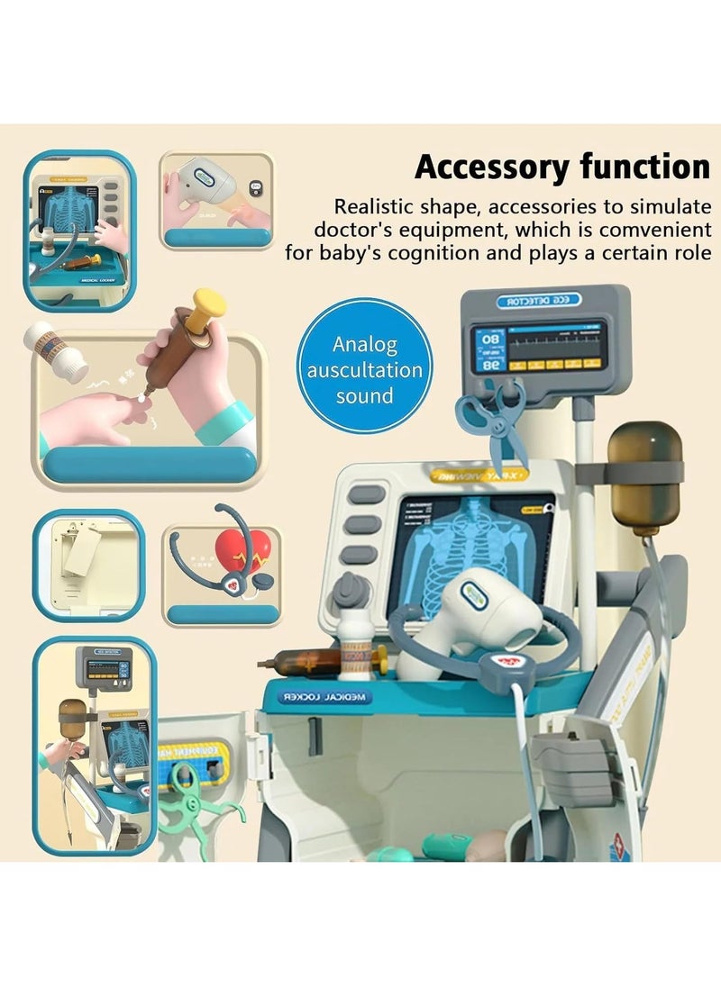UKR - UKR Kids Doctor Cart Playset with X-Ray Machine, Medical Accessories & Simulation ECG Monitor Educational Pretend Play Medical Toy for Kids. - Image 1