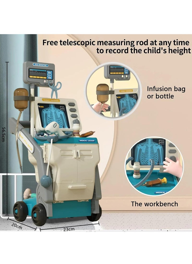 UKR - UKR Kids Doctor Cart Playset with X-Ray Machine, Medical Accessories & Simulation ECG Monitor Educational Pretend Play Medical Toy for Kids. - Image 1