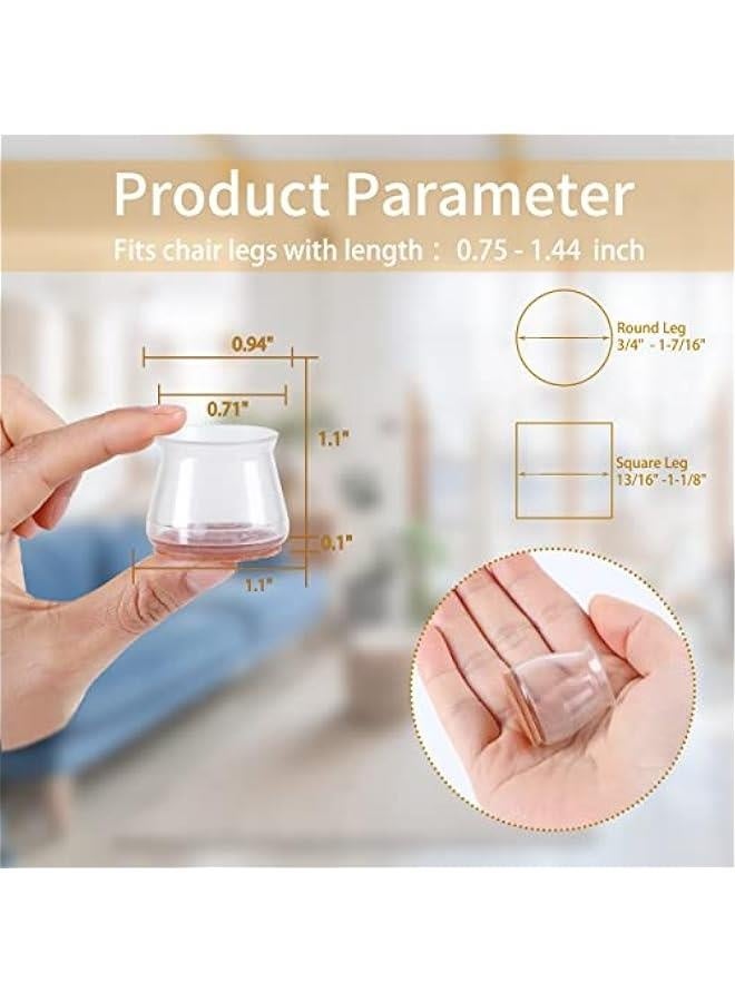 16Pcs  Silicone Chair Leg Floor Protectors, Chair Leg Protectors for Hardwood Floors, Chair Leg Protectors, Chair Leg Caps, Protection for Floor to Prevent Scratches, Noise, Fit 0.75-1.44 - Image 3