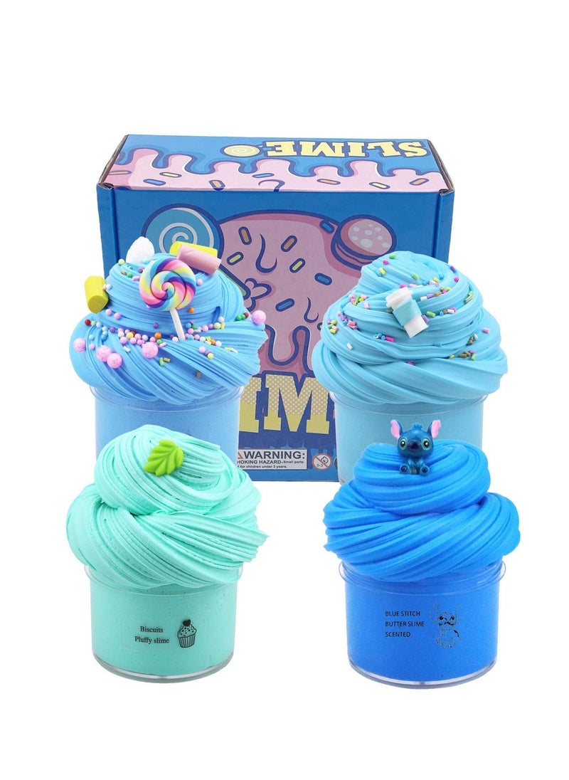 4 Color DIY Slime Kit Saft Soft Non-Sticky and Fluffy Supplies Toys Stress Relief Party Favors Gift for Kids(100ml)  - Image 1