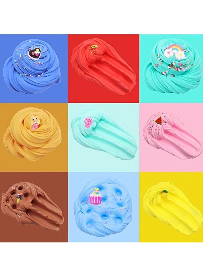 9 Color DIY Slime Kit Saft Soft Non-Sticky and Fluffy Supplies Toys Stress Relief Party Favors Gift for Kids(80ml)  - Image 2