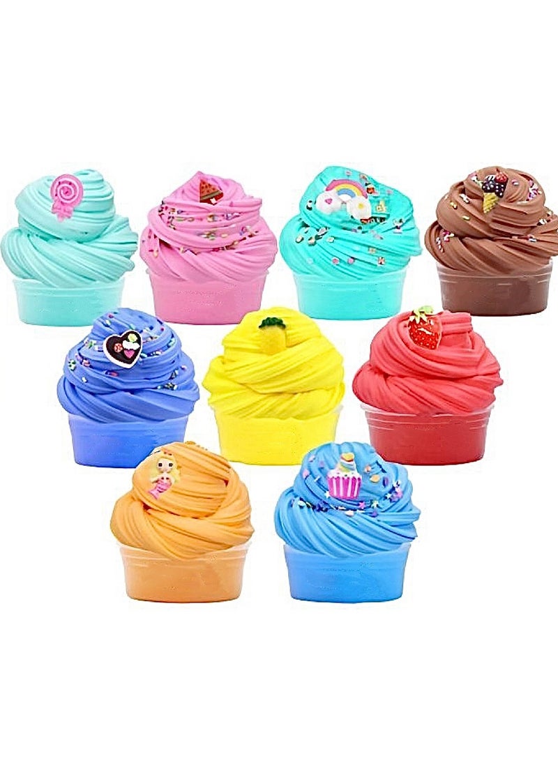 9 Color DIY Slime Kit Saft Soft Non-Sticky and Fluffy Supplies Toys Stress Relief Party Favors Gift for Kids(80ml)  - Image 1