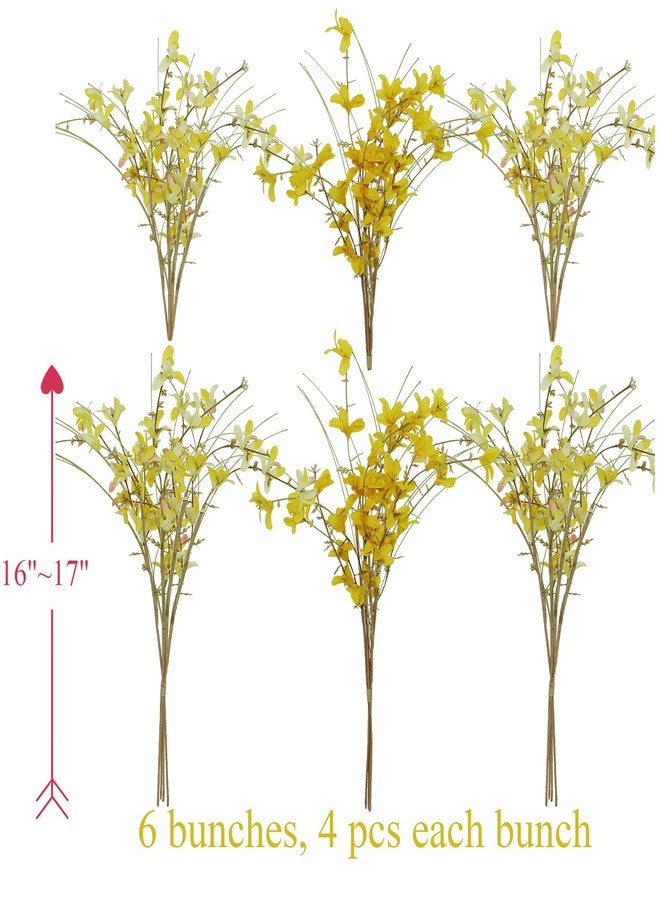 BINFEN 16" 24pcs Spring Summer Fall Artificial Silk Wild Flowers Blooming Bouquets for Crafts or Vase - Rustic Farmhouse Wedding and Home Flowers Decor (Yellow) - Image 2