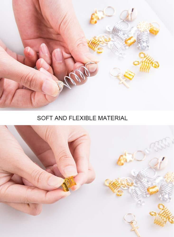 Eilimi 230 pieces of dreadlocks hair accessories personalized shell headdresses DIY braided hair rings spring hair rings butterfly leaf hair decoration - Image 3