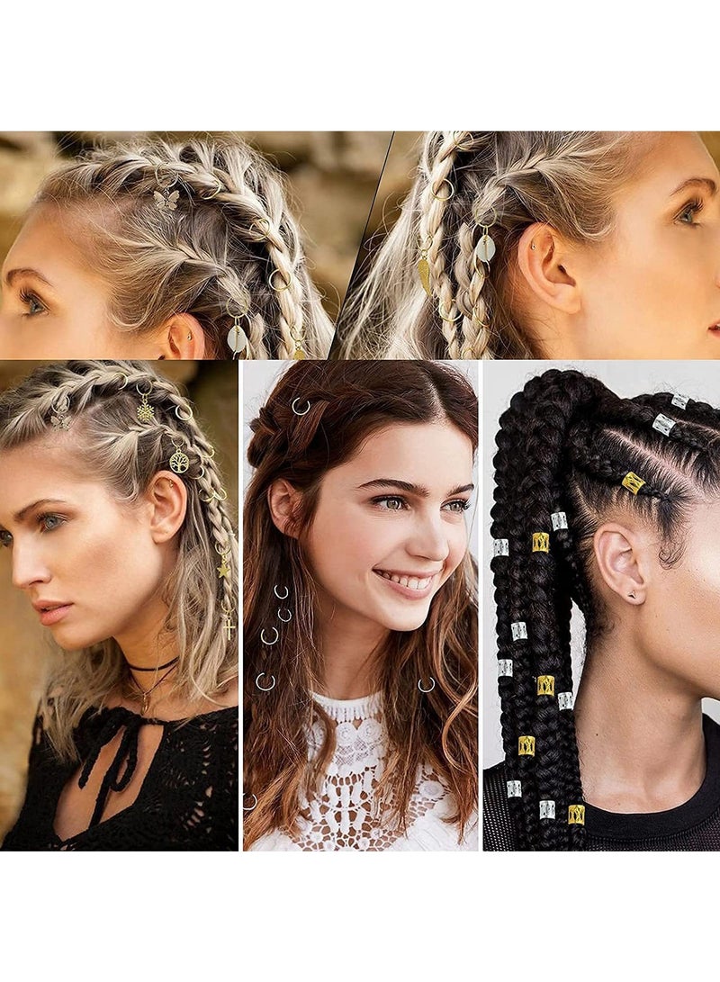 Eilimi 230 pieces of dreadlocks hair accessories personalized shell headdresses DIY braided hair rings spring hair rings butterfly leaf hair decoration - Image 5
