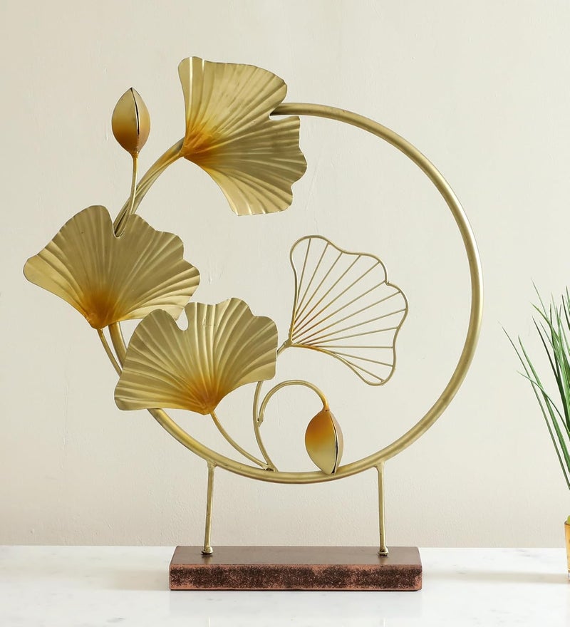 vedas Multicolor Metal MDF Cielo 4 Ginko Table Decor Showpiece Figurine for Living Room Bedroom Dining Room Hallway Office Hotel Home Decor Size 18 x 21 Inches - Image 1