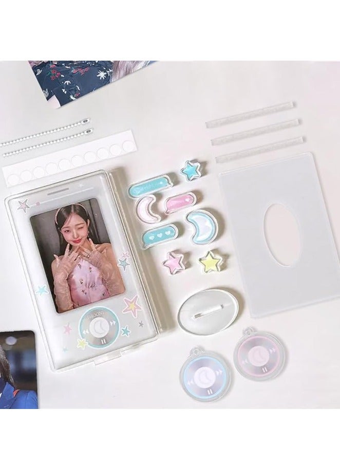 Generic Acrylic Kpop Photocard Holder 2 Packs 3 Inch Acrylic Kpop Photocard Holder with Decorative Accessories Kpop Photocard Display Frame Kpop Photocard Stand Kpop Photocard Organizer for Tabletop Decor - Image 3