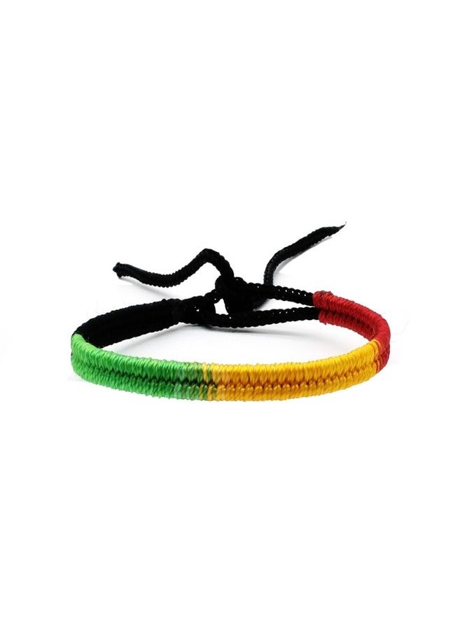 BDM Rastafari Elastic Bracelet with red, Green and Yellow Beads. BOD Marley, Rasta, Reggae and Hippie Bracelet. - Image 1