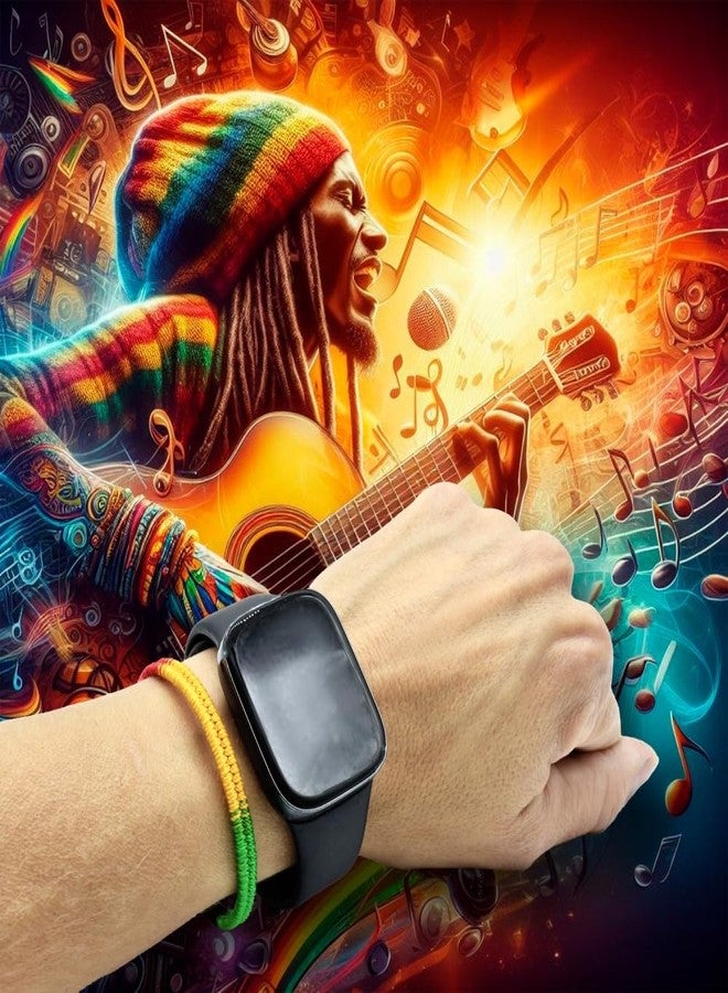 BDM Rastafari Elastic Bracelet with red, Green and Yellow Beads. BOD Marley, Rasta, Reggae and Hippie Bracelet. - Image 3