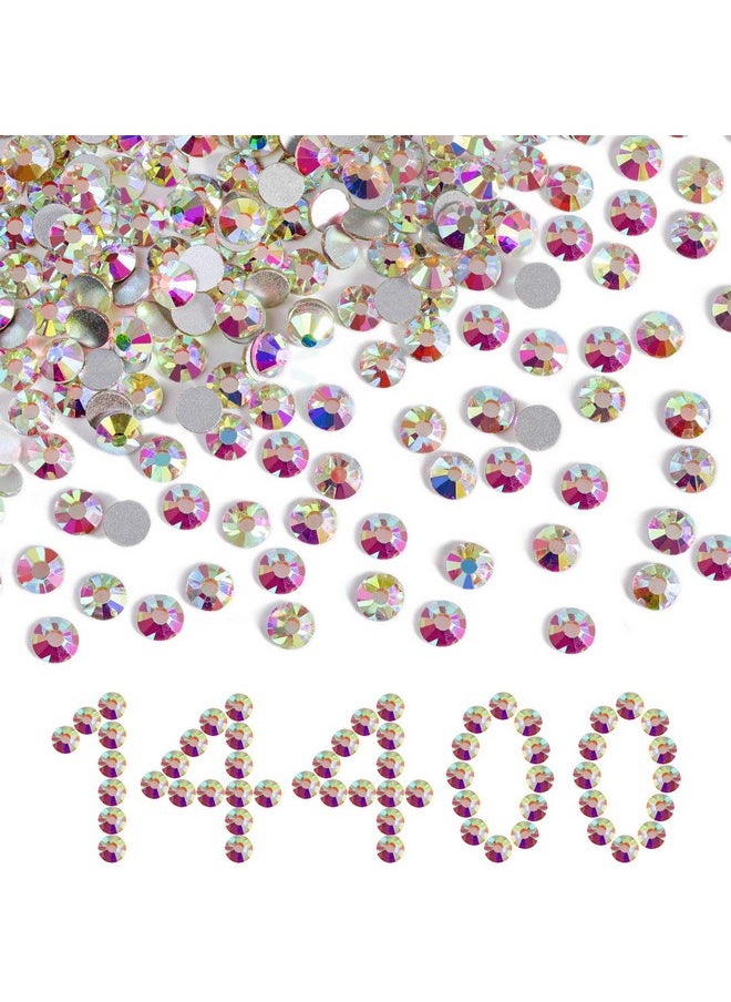 BEADSLAND Flatback Rhinestones Bulk14400Pcs Ab Crystal Rhinestones For Nails Crafts Clothes Diy Decoration Crystal Ab Ss10 2.72.9Mm  - Image 1