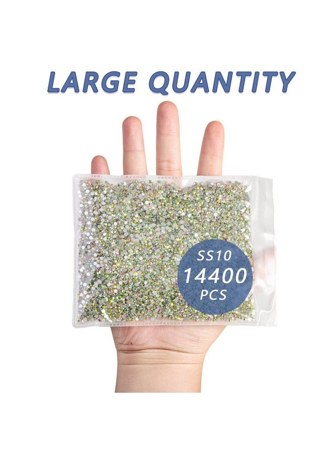 BEADSLAND Flatback Rhinestones Bulk14400Pcs Ab Crystal Rhinestones For Nails Crafts Clothes Diy Decoration Crystal Ab Ss10 2.72.9Mm  - Image 5