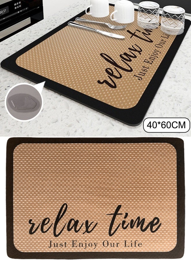 Placemats  Table Mat Drying Mat Quick-Drying Mat Coffee Cup Mat Coffee Mug Mat Coffee Bar Mat Kitchen Mat  Non-Slip Rubber Bottom for Coffee Machine, Kitchen, Sink, Tableware  - Image 1