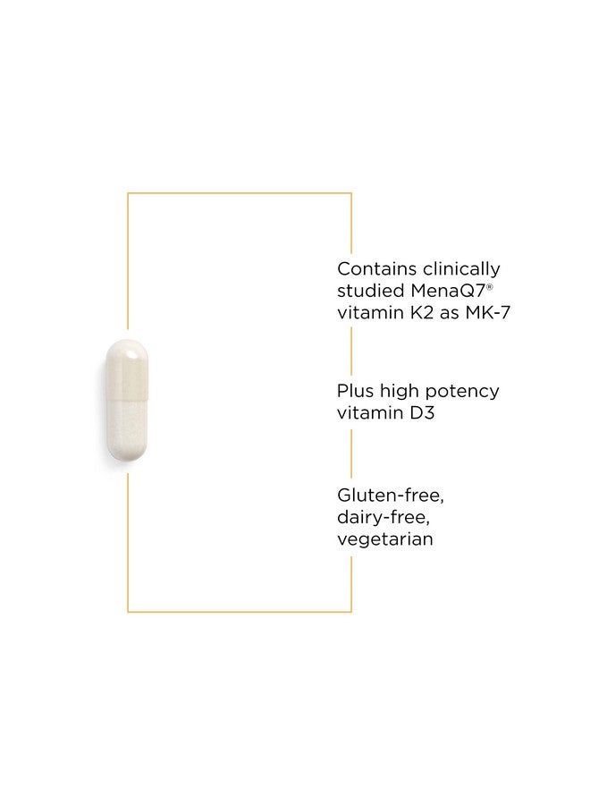 Integrative Therapeutics K2 + D3, Cardiovascular Support*, Bone Support*, Vitamin K2, Vitamin D3, 60 Capsules - Image 3