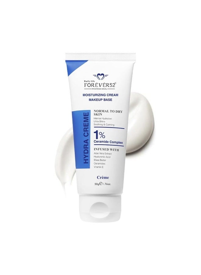 Daily Life Forever52 Hydra Creme Moisturizing Cream + Makeup Base with 1% Ceramide Complex | Hydrating Primer with Hyaluronic Acid, Shea Butter & Vitamin E | Smooth Base for Normal to Dry Skin | 50 g - Image 1
