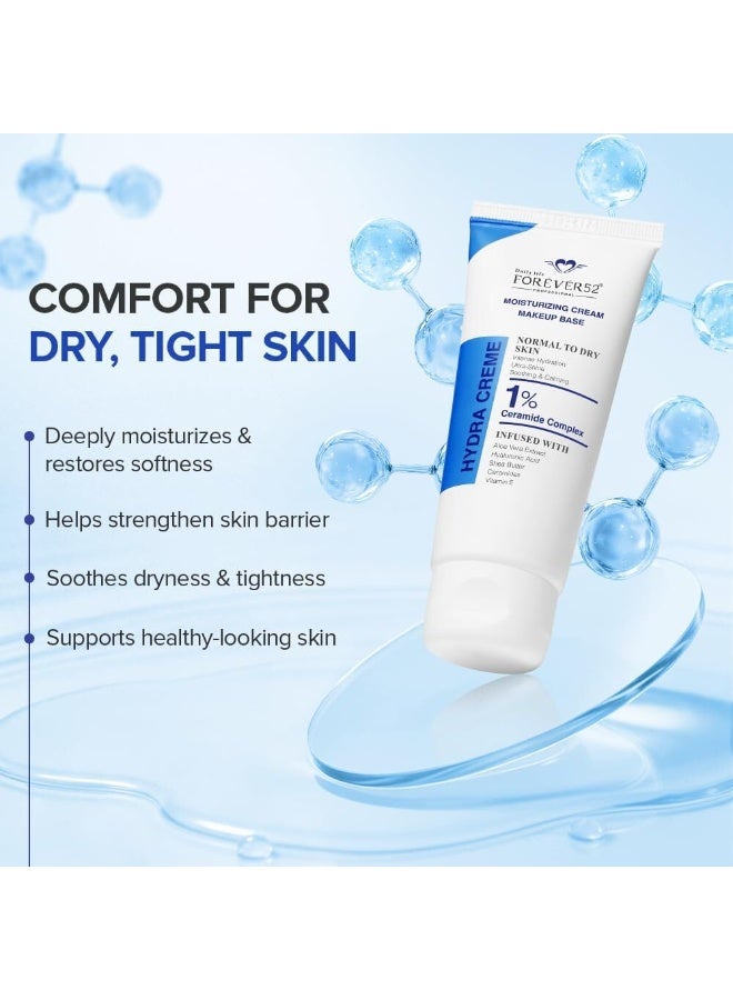Daily Life Forever52 Hydra Creme Moisturizing Cream + Makeup Base with 1% Ceramide Complex | Hydrating Primer with Hyaluronic Acid, Shea Butter & Vitamin E | Smooth Base for Normal to Dry Skin | 50 g - Image 3