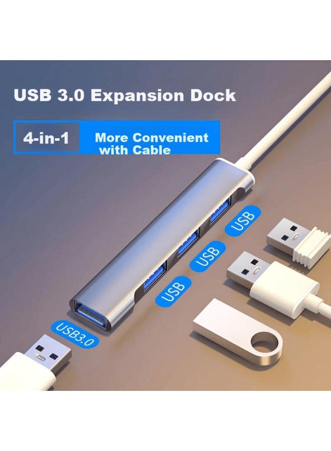 Union Star Youlianxing Usb3.0 Hub With Cable, 4-port Usb2.0 Expansion Dock, Multifunctional Hub Splitter, Portable Laptop Desktop Computer One-to Mouse Keyboard Usb Drive Converter - Image 2