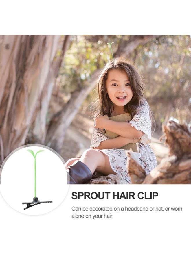 HANABASS 100Pcs Bean Sprout Hair Clips Little Plant Hairpins Funny Grass Barrette Headwear Hair Accessories for Women Kids Girls Lady Home School Easter Party Green - Image 4