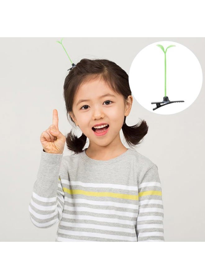 HANABASS 100Pcs Bean Sprout Hair Clips Little Plant Hairpins Funny Grass Barrette Headwear Hair Accessories for Women Kids Girls Lady Home School Easter Party Green - Image 5