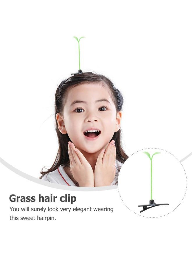 HANABASS 100Pcs Bean Sprout Hair Clips Little Plant Hairpins Funny Grass Barrette Headwear Hair Accessories for Women Kids Girls Lady Home School Easter Party Green - Image 3