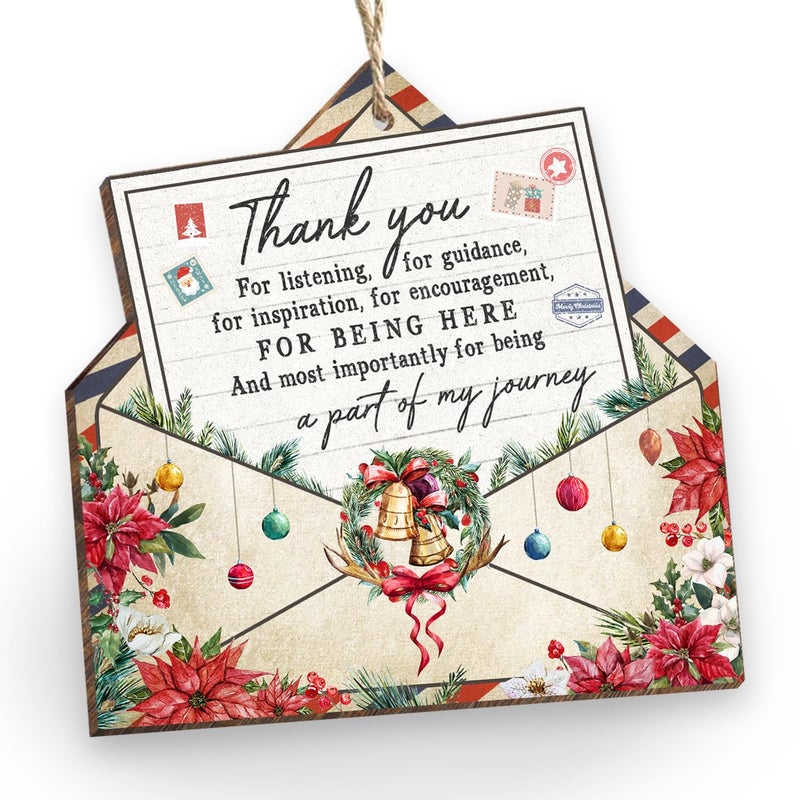 Kilyhome Thank You Gifts Envelope Ornament Keepsake Sign Christmas Decorations Appreciation Gift for Women Men Friends Sisters Coworkers Teachers Boss Colleague Best Boss Gifts for Women