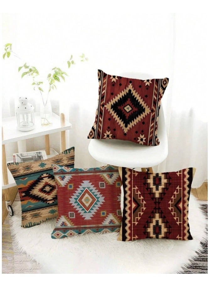 Cushion cover set of 4 pieces, bright and solid colors, size 45 cm x 45 cm, without filling - Image 2