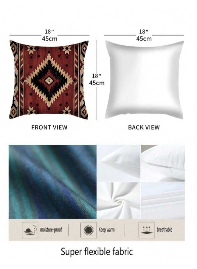 Cushion cover set of 4 pieces, bright and solid colors, size 45 cm x 45 cm, without filling - Image 3